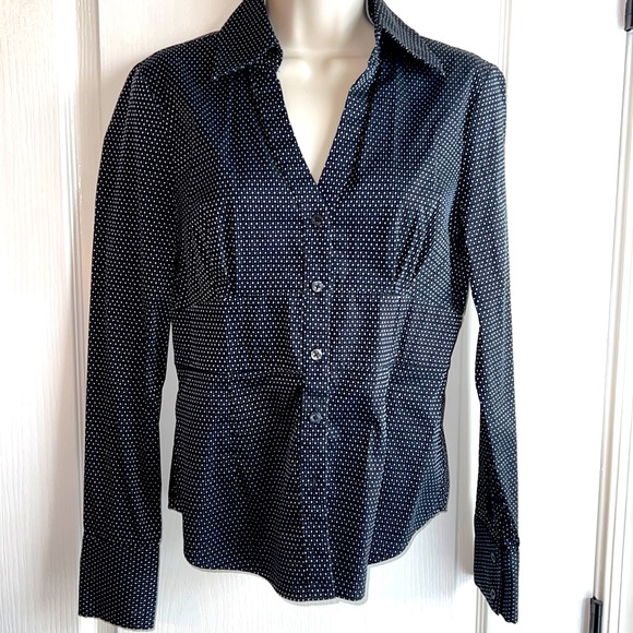 Express Polka Dot Button Down Blouse - Picture 2 of 6
